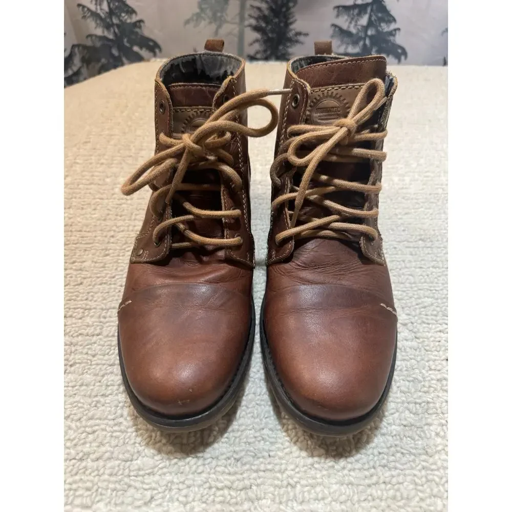 Bullboxer Delden Leather Boots Men's 10 EU43 Brown Workboot Portugal SEE NOTE
